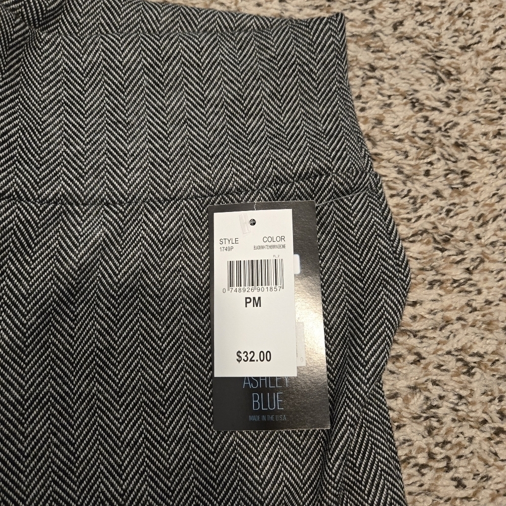 Ashley Blue Petite Black and White Stretch Pants Size Petite Medium - Picture 4 of 16